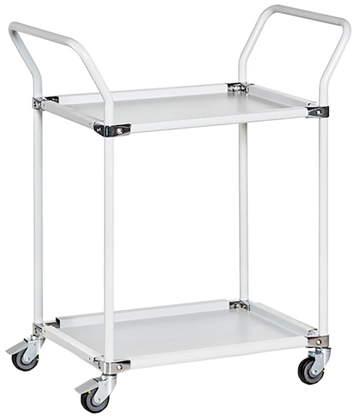 RS PRO 2 Shelf Metal Trolley, 760 x 460mm, 200kg Load