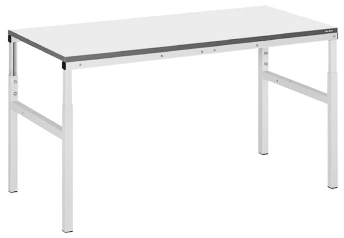 RS PRO Steel Workbench, 300kg Max Load, Adjustable Height, 650 → 900mm x 1500mm