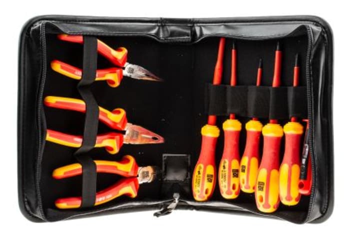 RS PRO 9 Piece Tool Kit with Case, VDE Approved
