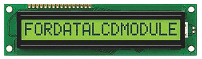 Fordata FC1601B00-FHYYBW-51SE FC Alphanumeric LCD Alphanumeric Display, Green, Yellow on Yellow-Green, 1 Row by 16
