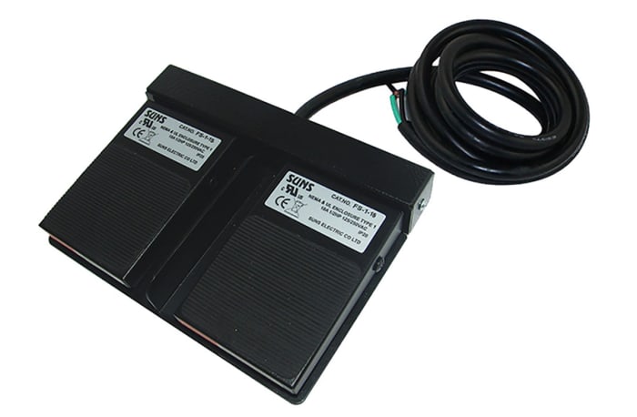 RS PRO Light Duty Momentary Foot Switch - Steel Case Material, DPST, 15 A Contact Current, 250V Contact Voltage