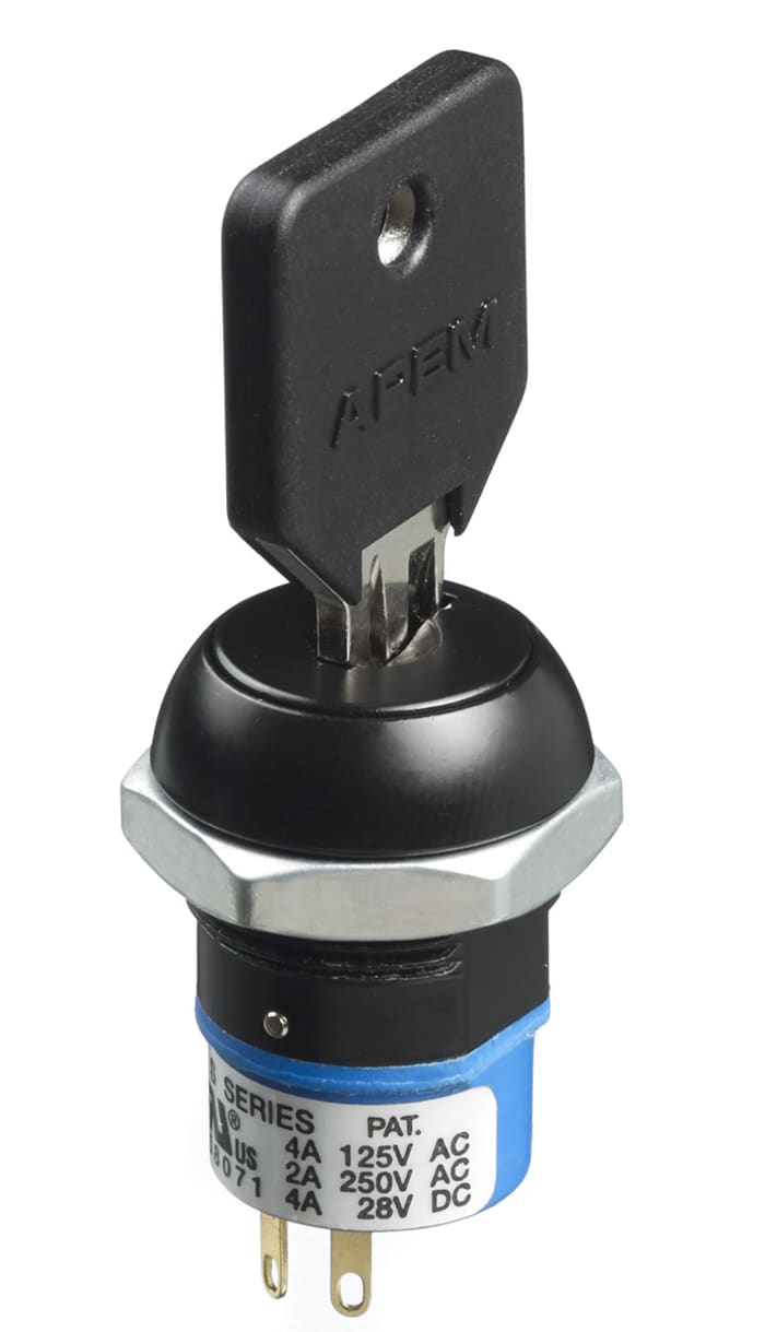 APEM Keylock Switch, SPDT, 4 A 2-Way Common-Key