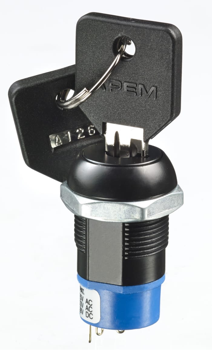 APEM Keylock Switch, 4 A 3-Way Common-Key