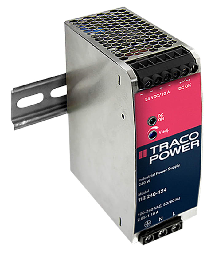 Alimentation pour rail DIN TRACOPOWER, série TIB, 24V c.c.out 3.4A, 80W