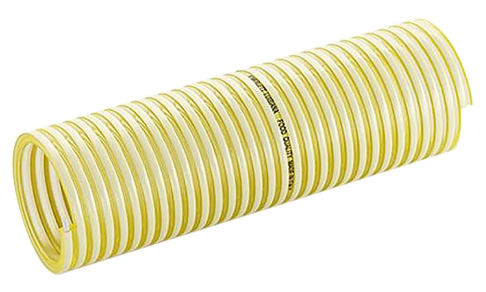 Manguera reforzada Contitech de PVC Amarillo, long. 10m, Ø int. 80mm, para Alimentos
