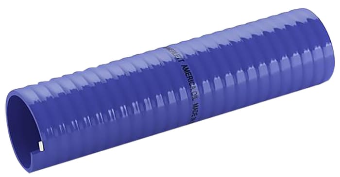 Merlett Plastics America Oil PVC, Hose Pipe, 38mm ID, 47.6mm OD, Blue, 10m