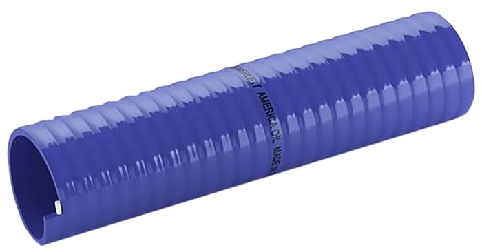 Merlett Plastics America Oil PVC, Hose Pipe, 38mm ID, 47.6mm OD, Blue, 5m