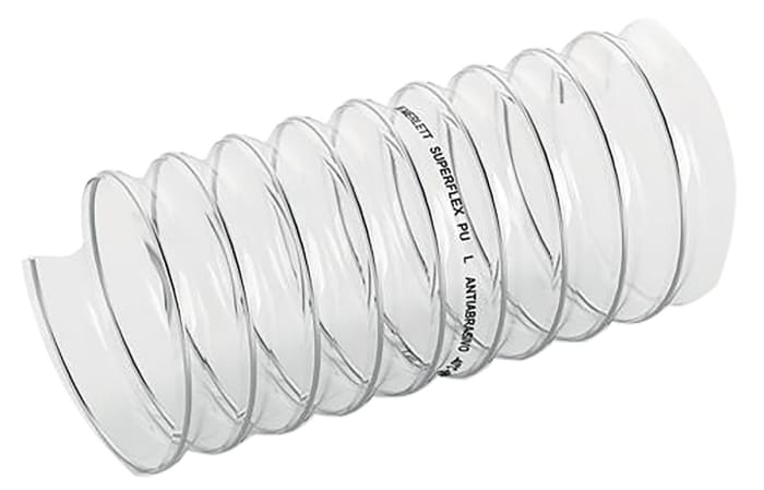 Merlett Plastics Clear PUR Reinforced Flexible Ducting, 10m, 20mm Bend Radius