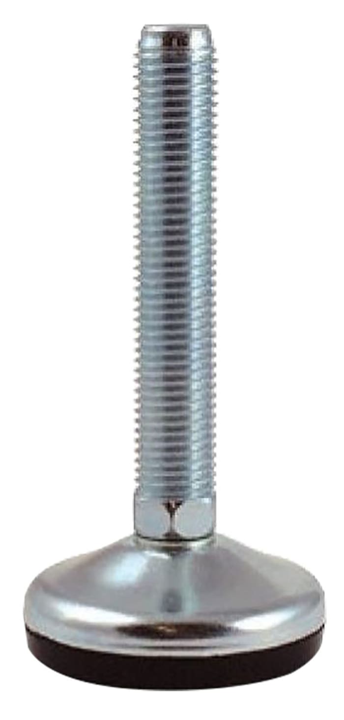 Pie ajustable RS PRO VF de Ø 80 mm de Acero Inoxidable, rosca M12 x 125 mm, carga máx. 1000 kg, ángulo 10 °