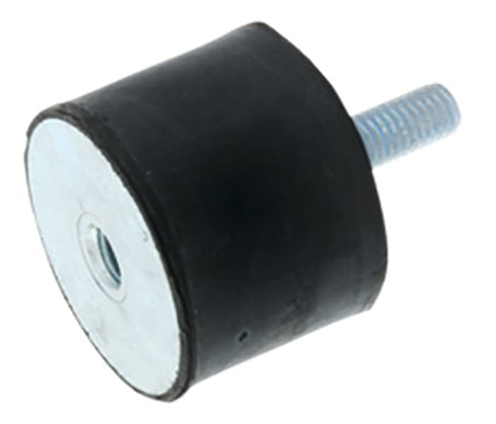 RS PRO Cylindrical M10 Anti Vibration Mount, Male to Female Bobbin with 165kg Compression Load