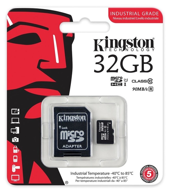 Kingston 32 GB Industrial MicroSDHC Micro SD Card, Class 10