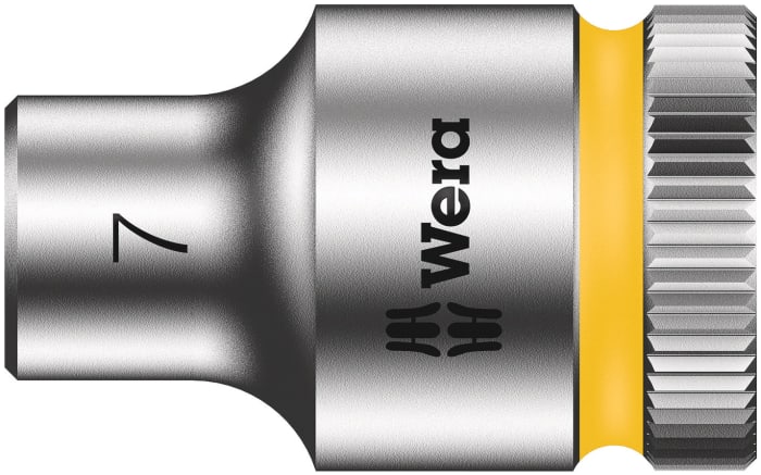 Wera 3/8 in Drive 7mm Standard Socket, 6 point, 29 mm Overall Length