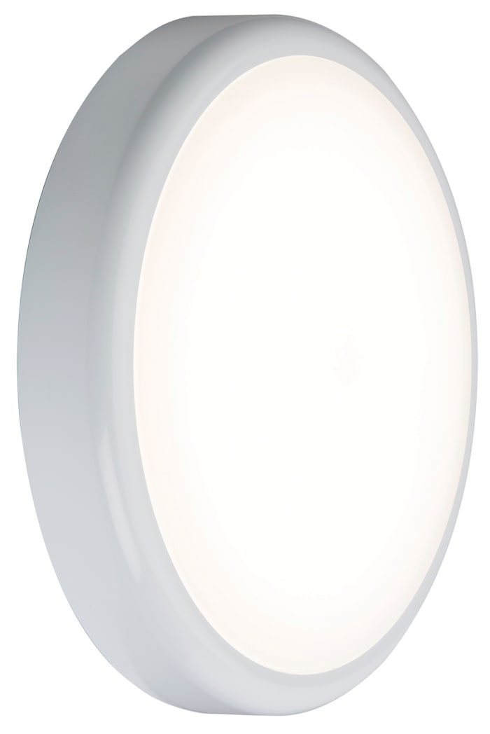 Knightsbridge Round LED Bulkhead Light, 20 W, 230 V ac, Lamp Supplied, IP44, BT
