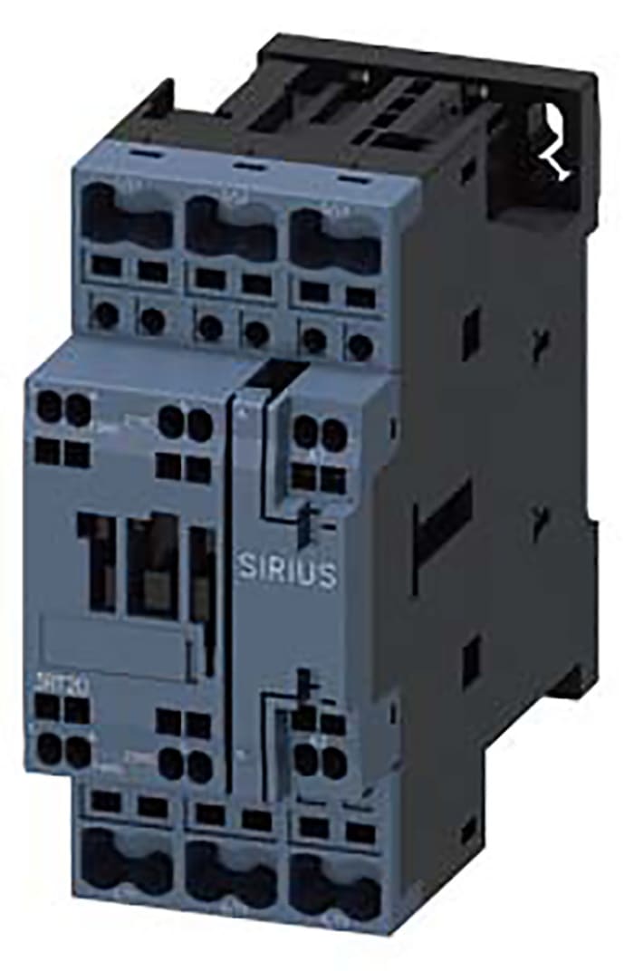 Siemens Sirius Innovation 3RT2 Contactor, 24 V dc Coil, 3-Pole, 40 A, 40 kW, 3NO, 690 V ac