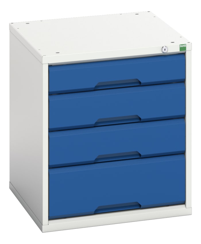 Unité de stockage 4 tiroirs Bott en Acier, 600mm x 525mm x 550mm
