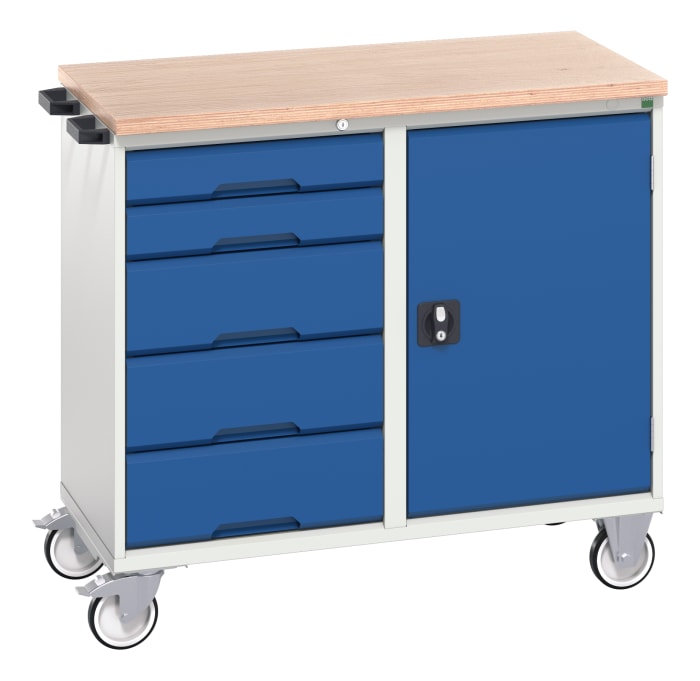 Bott 5 Drawer Wheeled Roller Cabinet, Sheet Steel
