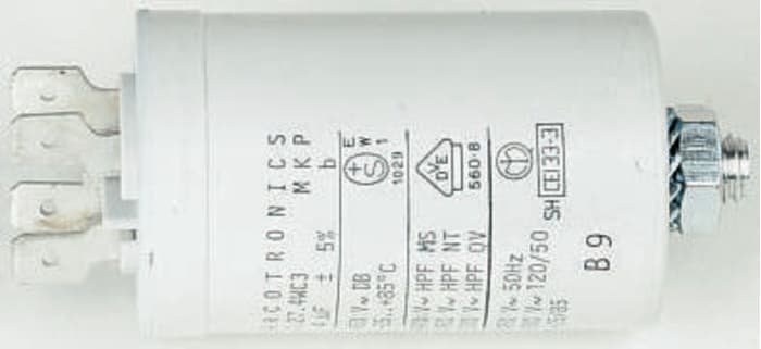 KEMET C27 Metallised Polypropylene Film Capacitor, 470V ac, ±5%, 18μF, Chassis Mount