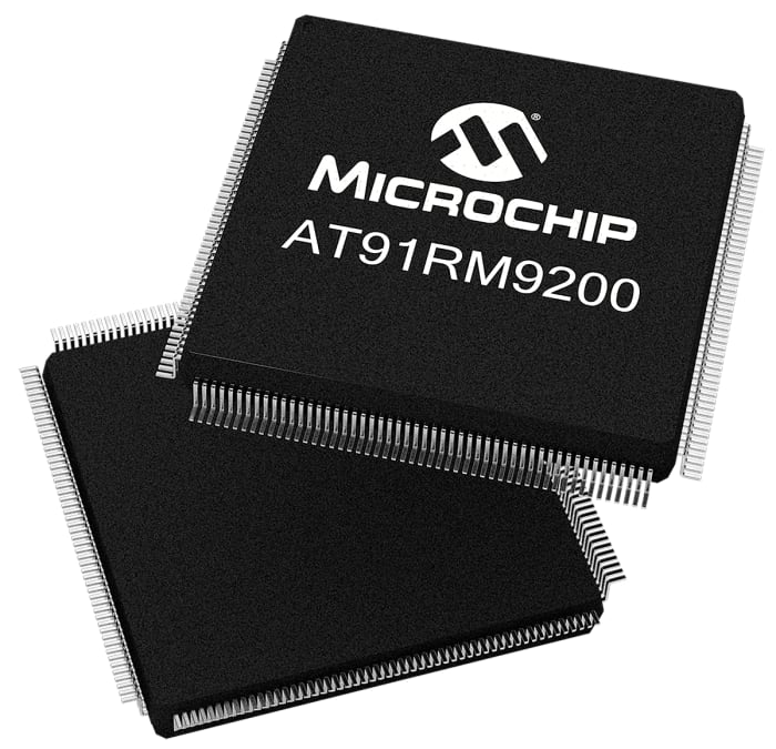 Microchip, 32bit ARM920T, AT91 Microcontroller, 180MHz, 128 kB Flash, 208-Pin PQFP