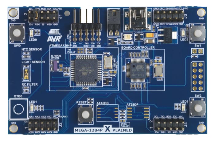 Vyhodnocovací deska, ATmega1284P, AVR, MCU, MCU, AVR, MEGA-1284P Xplained, Vývojová deska