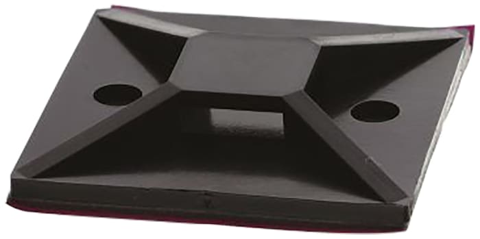 Base para bridas HellermannTyton SolidTack MB5APT-I de Nylon 66 Negro, dim. 38 mm x 10 mm x 38 mm, Ø montaje 4.7 mm