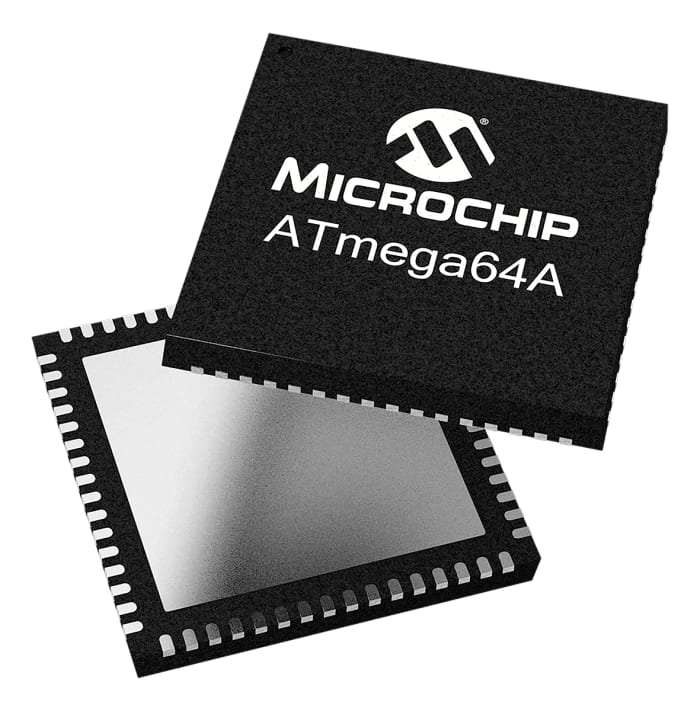Microchip, 8bit AVR, ATmega Microcontroller, 8MHz, 64 kB Flash, 64-Pin TQFP