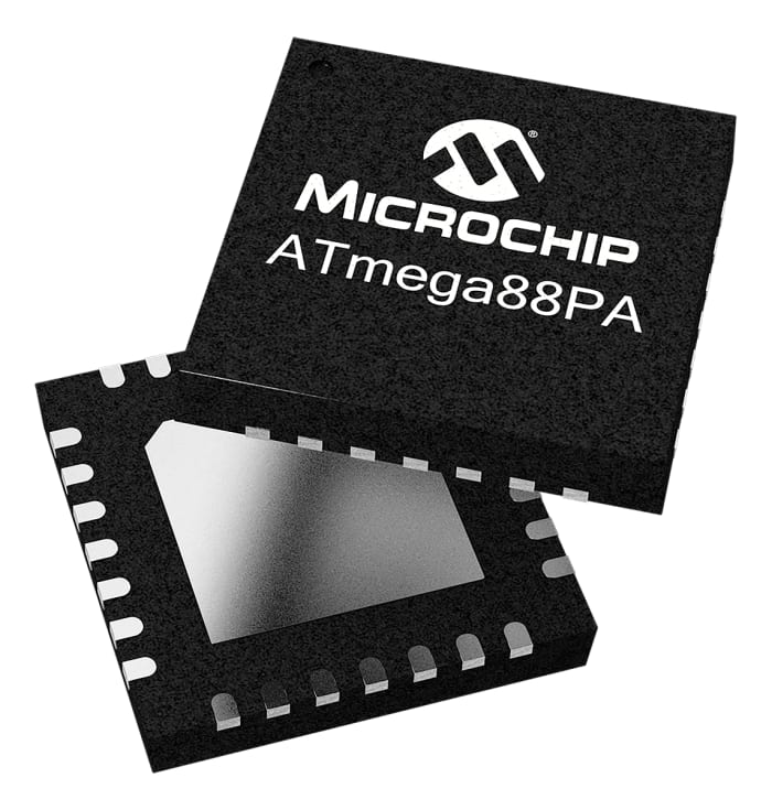 Microchip, 8bit AVR, ATmega Microcontroller, 10MHz, 8 kB Flash, 32-Pin VQFN