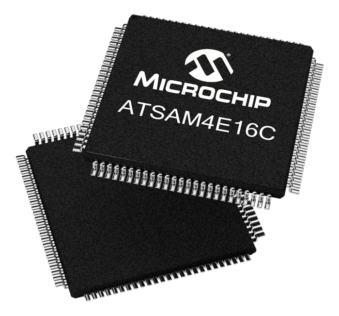 Microchip, 32bit ARM Cortex M4, SAM4E Microcontroller, 120MHz, 1.024 MB Flash, 100-Pin LQFP