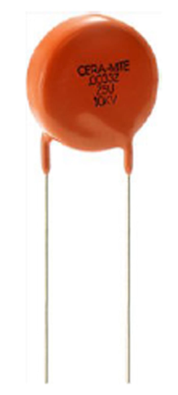 Vishay Single Layer Ceramic Capacitor (SLCC) 4.7nF 10kV dc -20 → +80% Z5U Dielectric, 615R, Through Hole +105°C