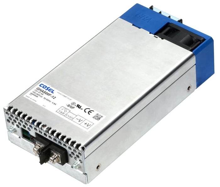Cosel Switching Power Supply, GHA500F-24-SNF, 24V dc, 21A, 504W, 1 Output, 90 → 264V ac Input Voltage