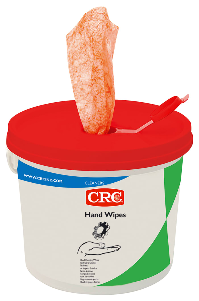 12006 CRC CRC Wipes IND Wet Hand Wipes, Bucket of 100 1316353 RS Components