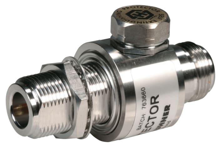 Huber+Suhner, SSC-N230 Coaxial Surge Protection 170 V dc Maximum Voltage Rating 20kA Maximum Surge Current Coaxial