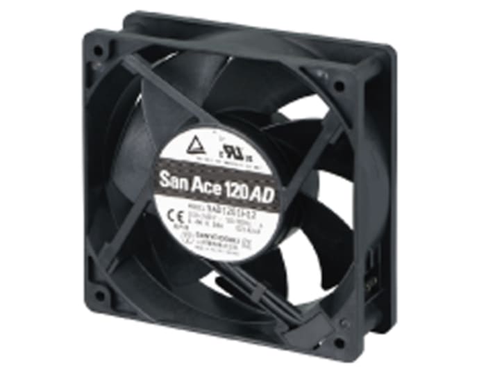 Sanyo Denki San Ace 9AD Series Axial Fan, 100 → 240 V ac, AC Operation, 180m³/h, 4.4W, 80mA Max, 120 x 120 x 38mm