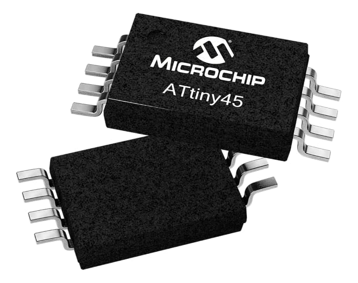 Microchip, 8bit AVR, ATtiny45 Microcontroller, 20MHz, 4 kB Flash, 8-Pin TSSOP