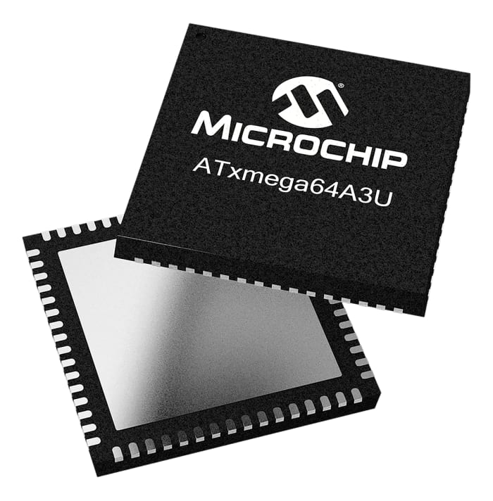 Microchip, 8bit AVR, AVR XMEGA Microcontroller, 32MHz, 64 + 4 kB Flash, 64-Pin QFN
