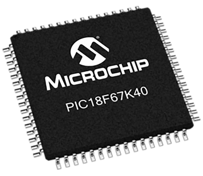 Microcontrolador Microchip PIC18F66K40-I/PT, núcleo PIC de 8bit, RAM 3,562 kB, 64MHZ, TQFP de 64 pines