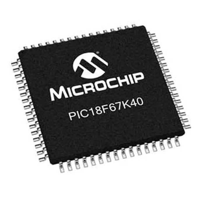 Microchip, 8 bit PIC, PIC18F67K40 Microcontroller, 64 MHz, 128kB FLASH, 64-Pin TQFP