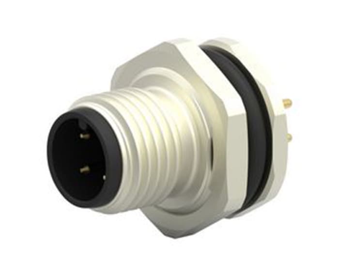 TE Connectivity Circular Connector, 4 Contacts, Rear Mount, M12 Connector, Socket, Male, IP67