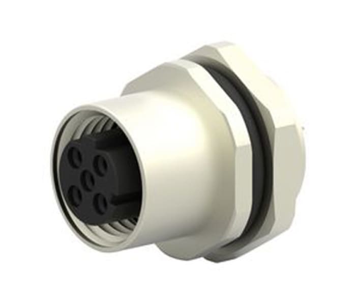TE Connectivity Circular Connector, 4 Contacts, Rear, M12 Connector, Plug, Female, IP67, T4141012 Series