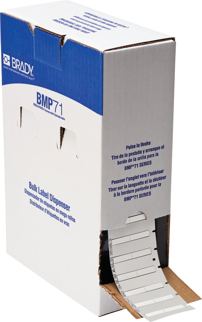 Brady B-342 PermaSleeve White Heatshrink Labels, 22.23mm Width, 5.97mm Height, 2000 Qty