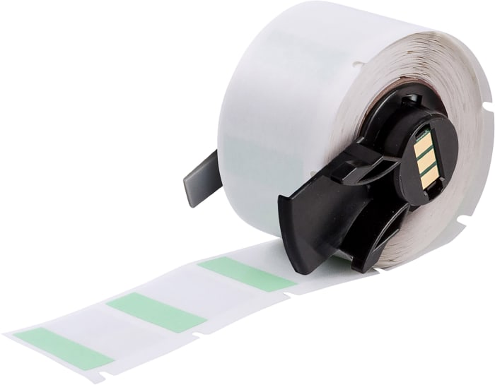 Brady B-427 Self-laminating Vinyl Green/Transparent Cable Labels, 25.40mm Width, 25.4mm Height, 250 Qty
