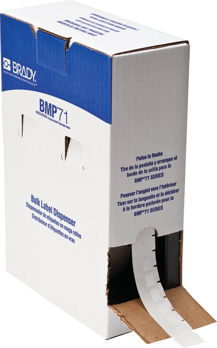 Brady B-427 Self-laminating Vinyl Transparent/White Cable Labels, 12.7mm Width, 19.05mm Height, 5000 Qty