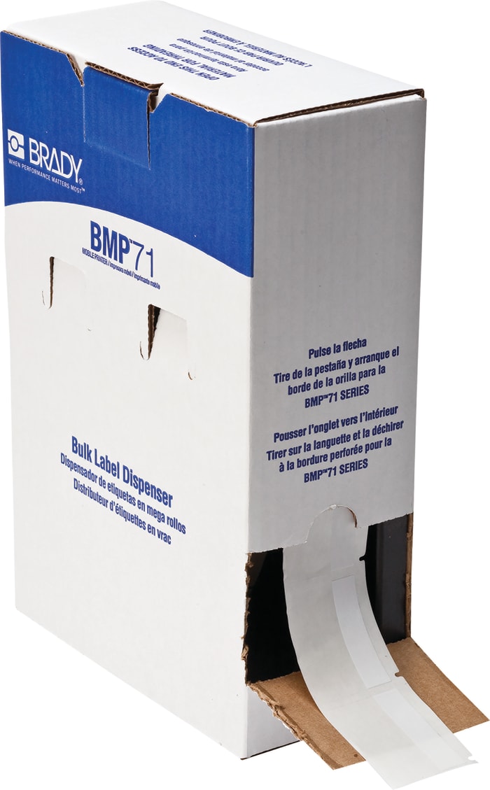 Brady B-427 Self-laminating Vinyl Transparent/White Cable Labels, 50.8mm Width, 38.1mm Height, 1000 Qty