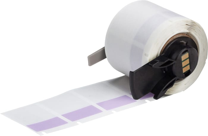 Brady B-427 Self-laminating Vinyl Purple/Transparent Cable Labels, 25.40mm Width, 38.1mm Height, 250 Qty