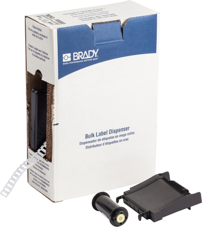 Brady B-7696 DuraSleeve Rigid Tag White Cable Labels, 23mm Width, 4.4mm Height, 2500 Qty
