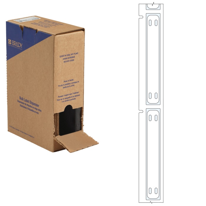 Brady B-7643 Heatex Polyurethane Cable Tag White Cable Labels, 10.00mm Width, 75mm Height, 250 Qty