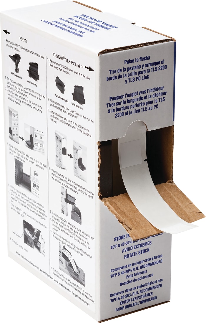 Brady B-427 Self-laminating Vinyl Transparent/White Cable Labels, 25.40mm Width, 101.6mm Height, 1000 Qty