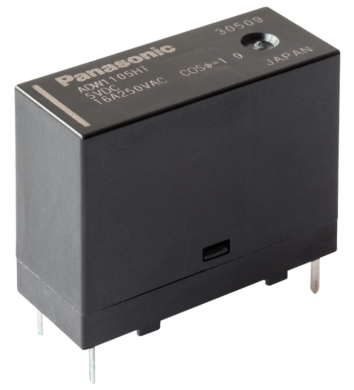 Panasonic PCB Mount Latching Power Relay, 12V dc Coil, 16A Switching Current, SPST