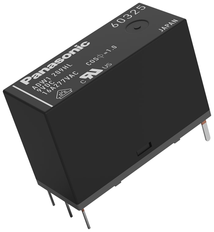 Relais de puissance Panasonic, 1 NO, bobine 3V c.c. Montage sur CI 200mW
