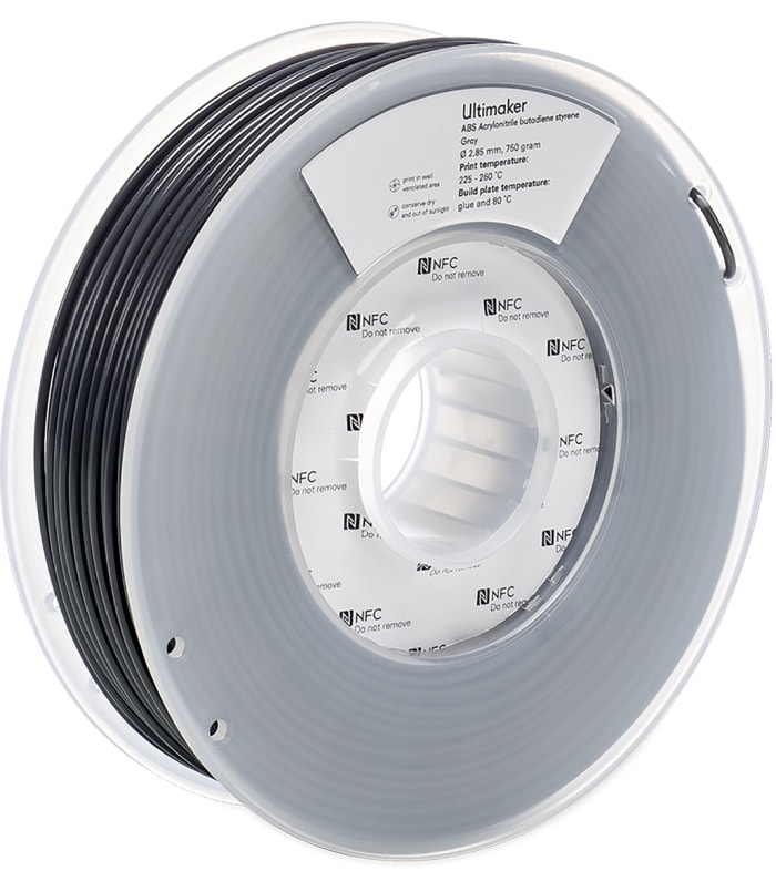 Ultimaker 2.85mm Grey ABS 3D Printer Filament, 750g