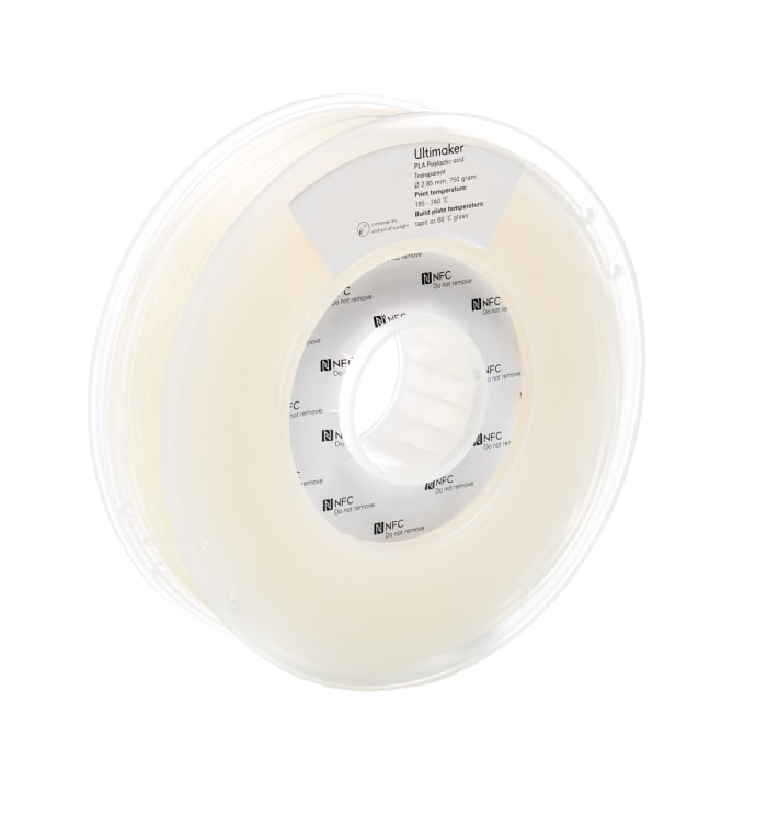 Filament pour imprimante 3D Ultimaker, PLA, Ø 2.85mm, Transparent, 750g, FDM